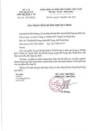 Xì gà Lotus Golf Hộp 5 điếu