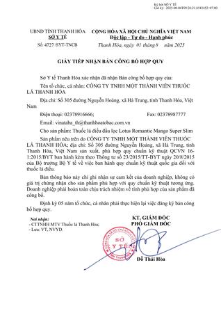 Thuốc lá bao Lotus Romantic Mango SSlim 