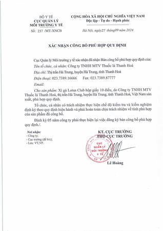 Xì gà Lotus Club Hộp giấy 10 điếu